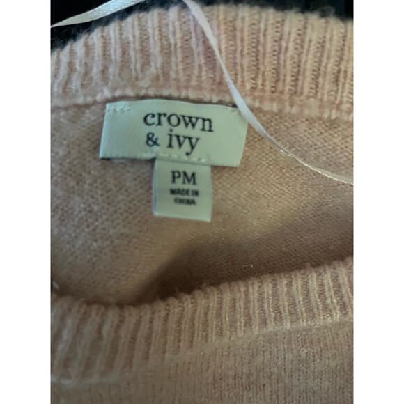 Crown & Ivy oversized tunic sweater PM worn 2 times Excellent pretty pink - Picture 4 of 5